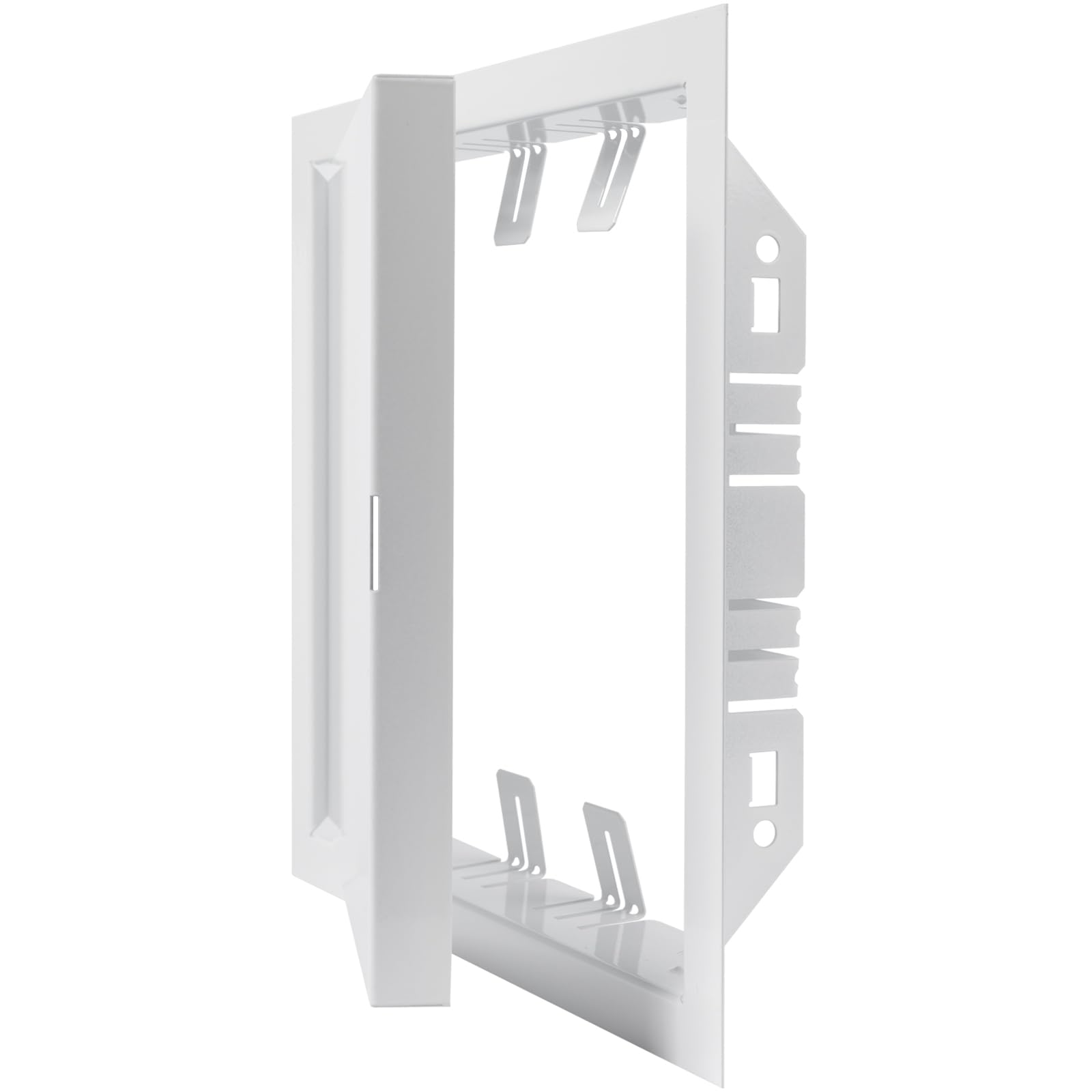 8" x 8" Inch Galvanized Steel Access Panel Door - for Outdoor and Indoor Use - Opening Flap Cover Plate - Box Door Lock - Door Latch - Inspection Hatch - White Polymer Coating 3