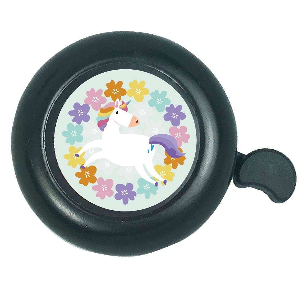 ABSOAR Cycling Bike Bell Dabbing Unicorn for Kids Girls Boys Adults Spaceship Planet UFO Mountain Bike Road Bike Kids Bicycle Bells, Outer Space Unicorn Red 1