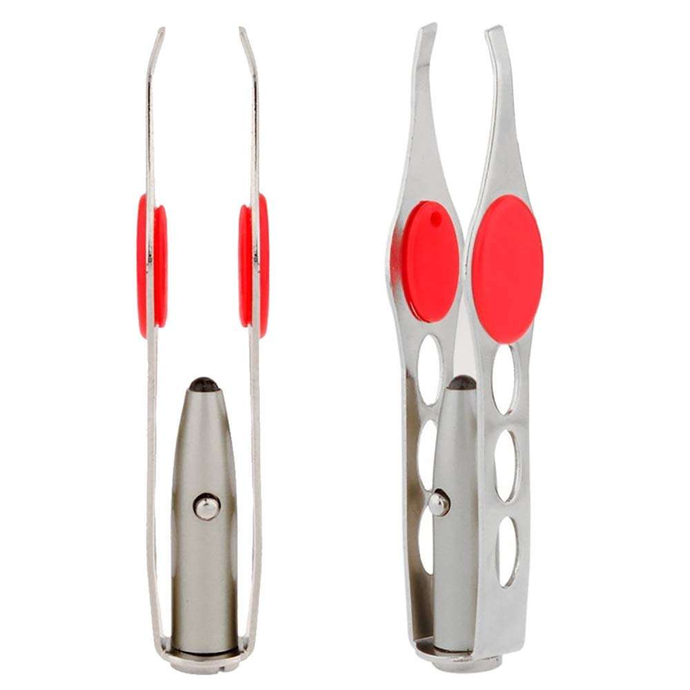 SagaSave Eyebrow Tweezer with LED Light Stainless Steel Eyebrow Clip Eyebrow Hair Removal Makeup Tool for Men and Women 3