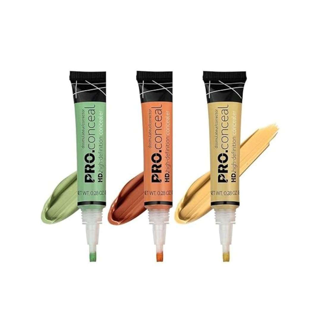 BELISMA PRO HD Color Correcting Concealer Kit - High Definition Green, Orange & Yellow Set for Flawless Complexion (0.28 OZ Each) 1