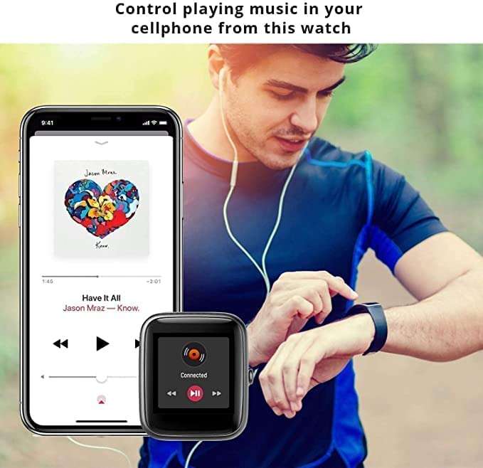 AJO Waterproof Touchscreen Smart Watch Bluetooth Smartwatch with Blood Pressure Tracking, Heart Rate Sensor and Basic Functionality for All Women and Men id16 6