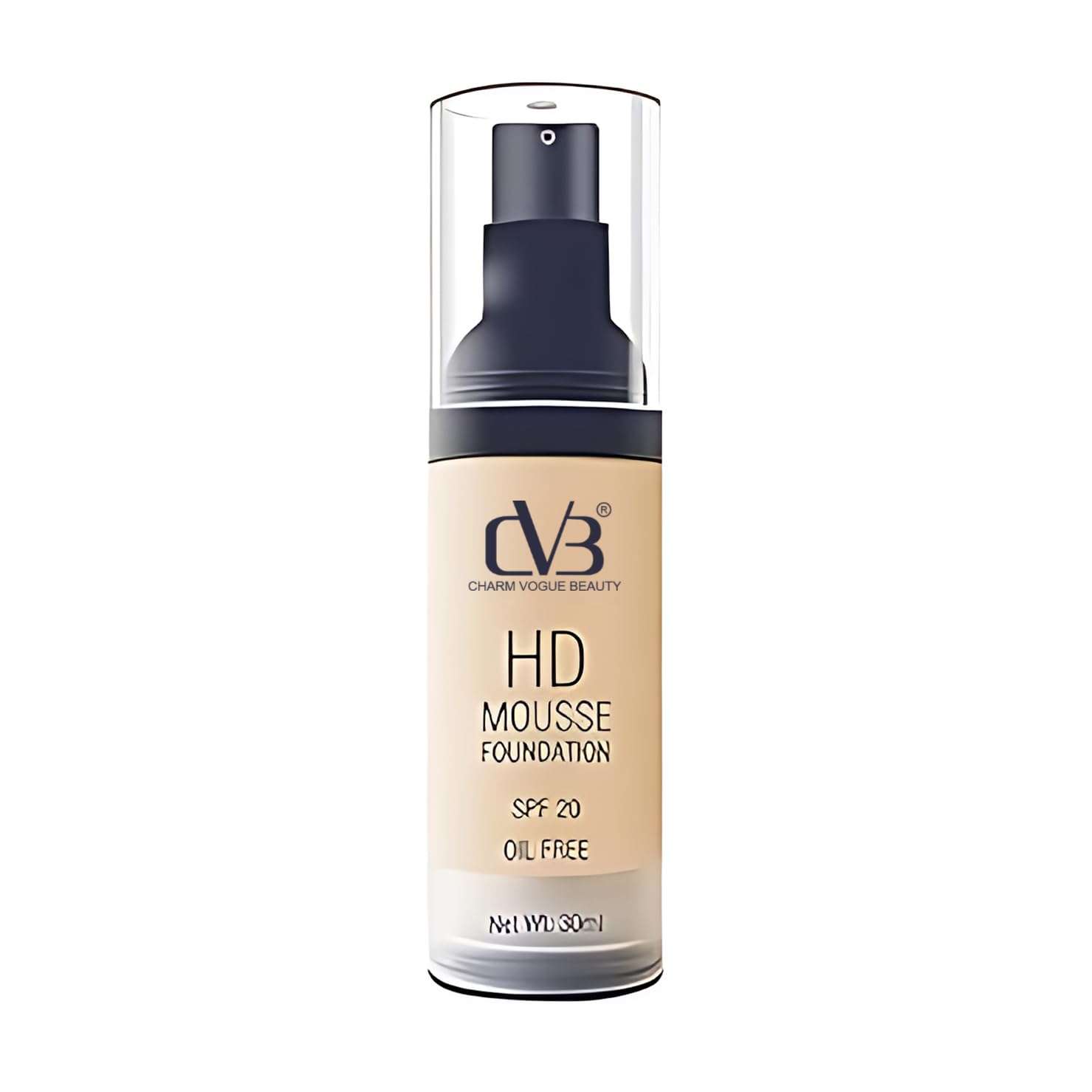 CVB FS706 HD Mousse Foundation SPF 20 – 30ml | Oil-Free, Lightweight Full Coverage Foundation for Smooth & Flawless Skin | Long-Lasting Matte Finish (Natural Beige) 1