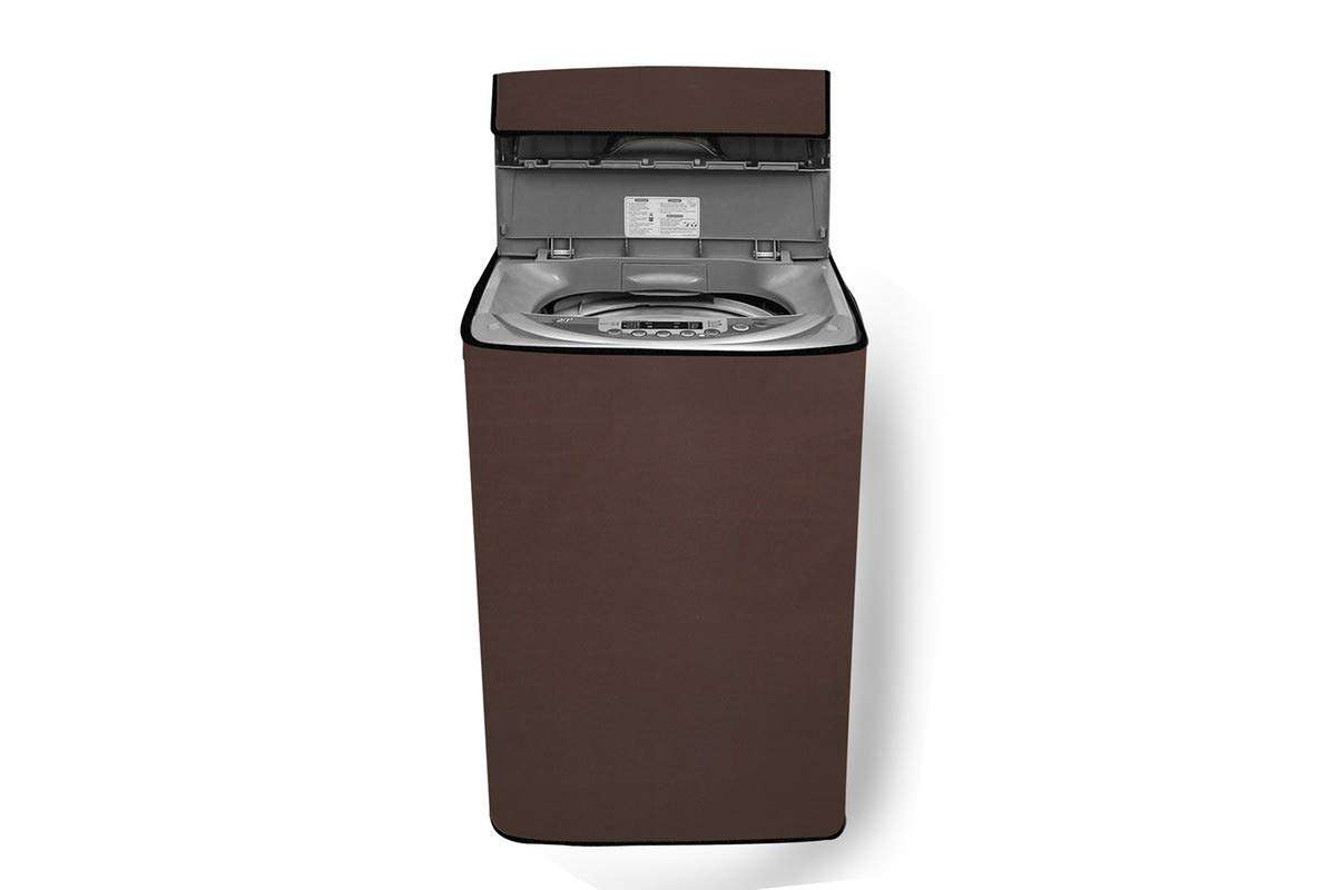 Star Weaves Top Load Washing Machine Cover for LG 8 KG Fully-Automatic Top Loading T80SJAS1Z, Waterproof & Dustproof Cover Coffee 1