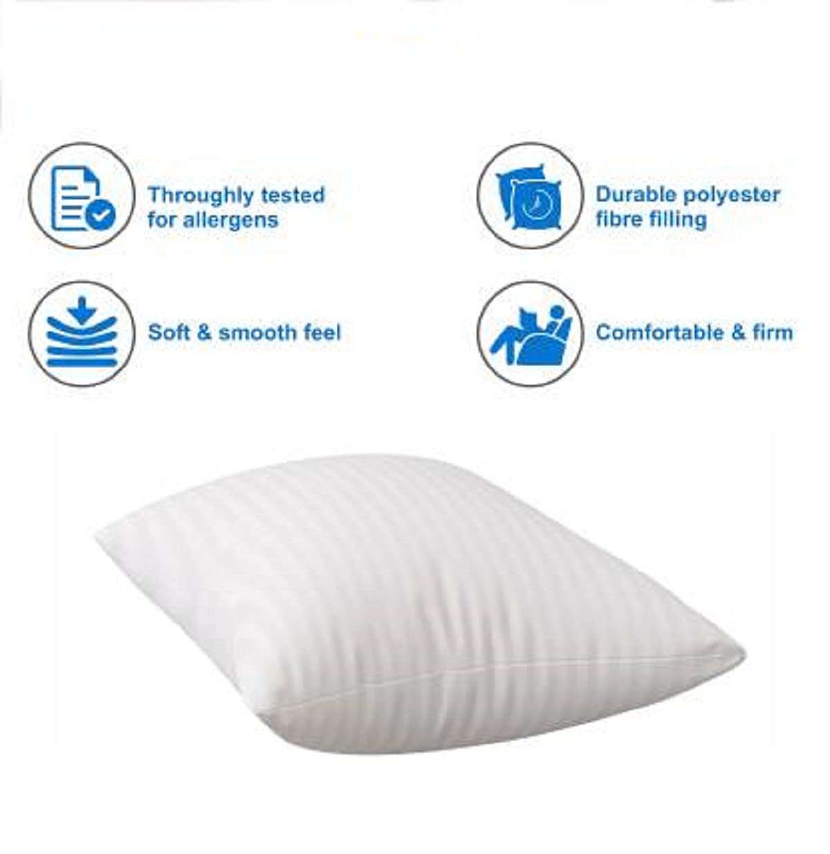 TrueCloud Square Pillow 22x22 Inches, Set of 2, Square Microfiber Hotel Quality Premium Fibre Soft Cushion Filler - White 5