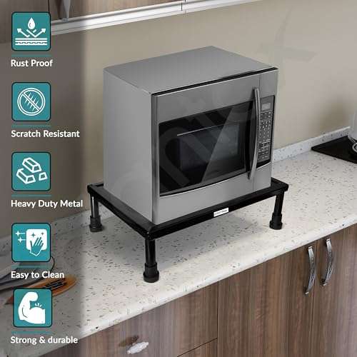 Plantex Microwave Oven Stand/Oven Stand/Microwave Stand for Kitchen Platform/OTG Rack/Kitchen Storage Shelf - (Black) - Metal 4