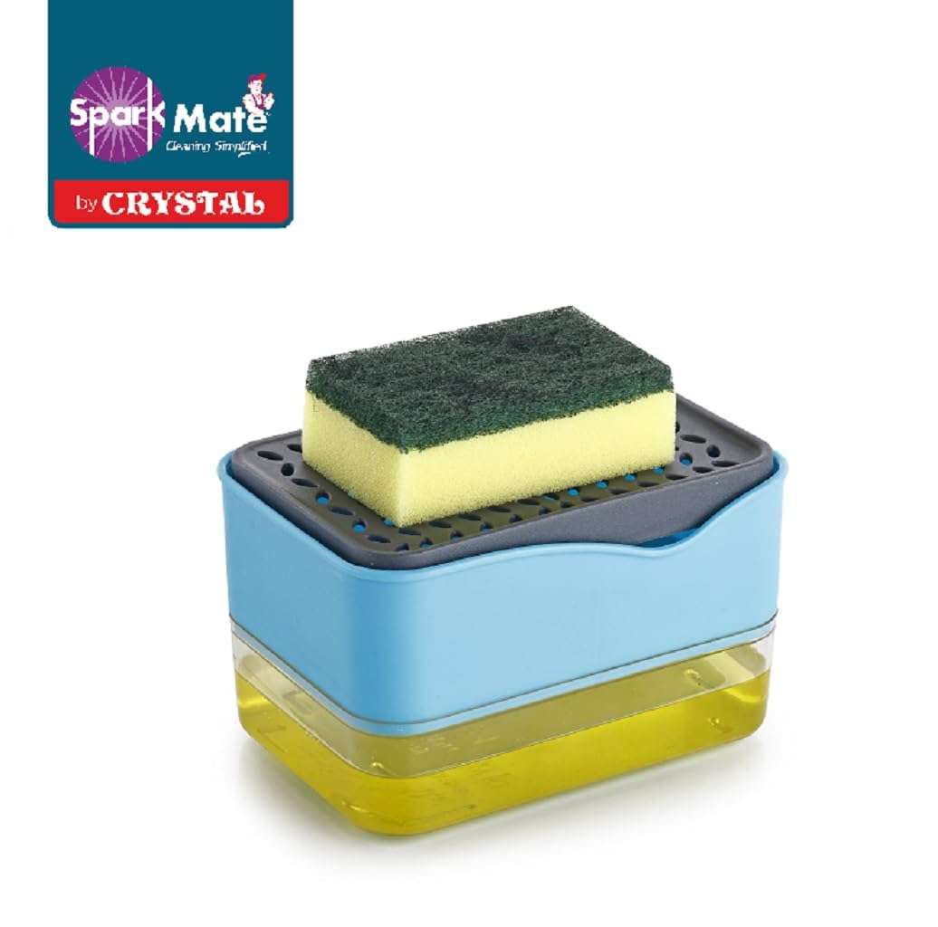 Sparkmate By Crystal Soap Dispenser with Scrub & Sponge Pad 3