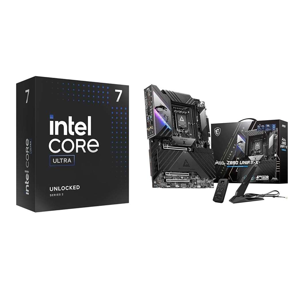 Intel Ultra 7 Desktop Processor 265K - 20 cores (8P+12E) & MSI MPG Z890 Edge TI WiFi Gaming Motherboard (Support Core Ultra Series 2 Intel Processors, LGA 1851, DDR5, Thunderbolt 4, ATX) 1