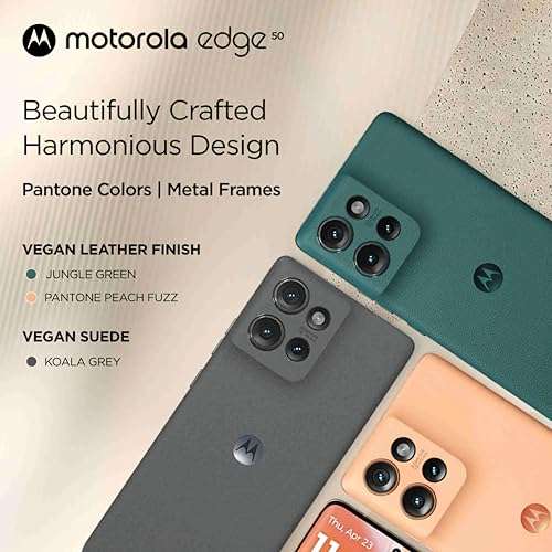 Motorola Edge 50 5G (8GB RAM + 256GB Storage) | 50MP + 13MP + 10MP | 32MP Front Camera | 5000 mAh Battery | Snapdragon 7 Gen 1 Accelerated Edition Processor (Koala Grey) 6