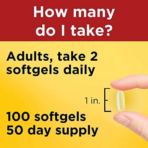 Nature Made Fish Oil Omega 3 Supplements, 1200mg Softgels, Omega 3 Fish Oil for Healthy Heart Support, 100 Softgels, 50 Day Supply 6