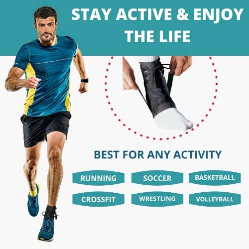 MEDIZED® Ankle Brace, Stabilizer, Lace Up Adjustable Support, Stirrup Compression – for Running, Basketball, Volleyball, Injury Recovery, Sprain, Ankle Wrap for Men, Women, and Children (Small) 4