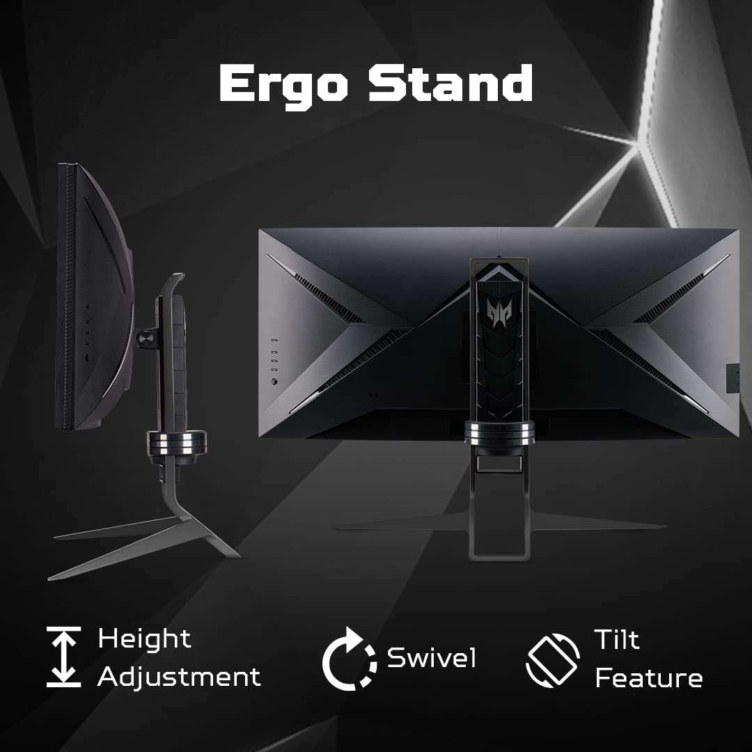 Acer Predator X34GS 1900R Ultrawide 21:9 Curved 34"/86.4 cm QHD 3440 x 1440 Pixels LED Gaming Monitor | NVIDIA G-SYNC | 180Hz Refresh Rate I DCI-P3 98% I HDR 400 | 2 x DP, 2 x HDMI, USB Type-C, Black 4