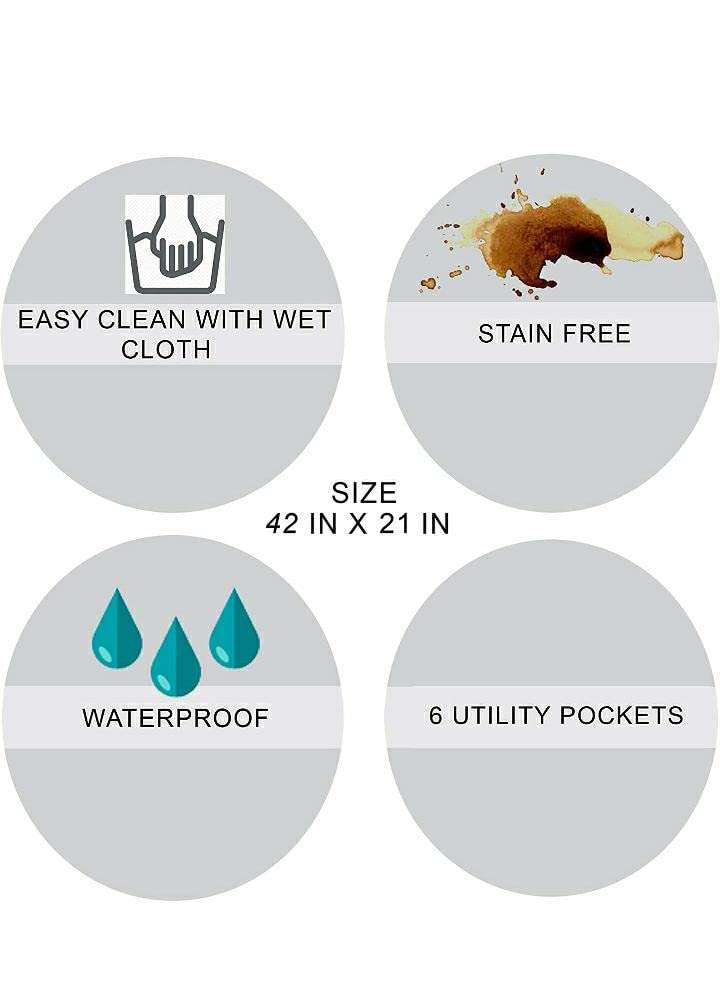 Blenzza Deco™ Waterproof Digital Print Fridge Top Cover with 6 Pockets(53 * 102 Cms Or 21 * 41 inches) (Design 1) 3