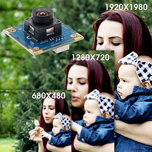 2 MP Autofocus USB Camera Module 100 Degree Webcam 1080P 60fps USB camera with CMOS OV2710 Web Cams for Robot ATM Kiosk Industrial Machine Surveillance Web Camera OTG Supported Plug&Play 3