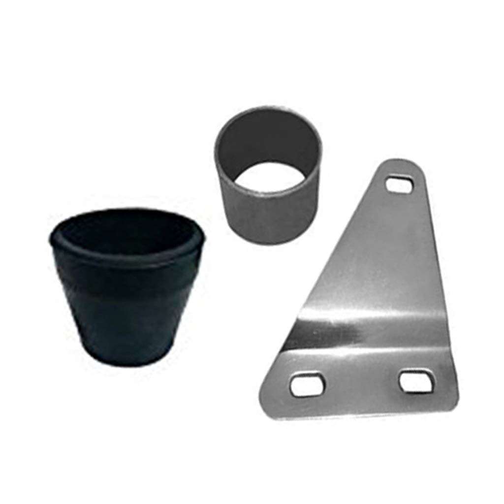 OZANGO Bike Mini Punjab Dholki Short Bottle Glasswool Filter Bullet Exhaust Silencer Front Black With Zed Clamp Bush For Royal Enfield Classic 350 5