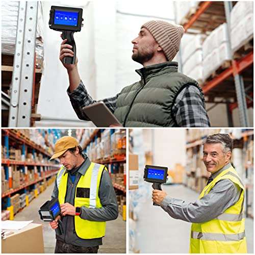 TIKTONER Handheld Printer Portable 1580P1 with 4.3 Inch Touch Screen Quick-Drying Handheld Inkjet Printer Printing Height 0.08-0.5" for Barcode/Label/Logo/QRCode/Date/Batch Number/Barcode 5