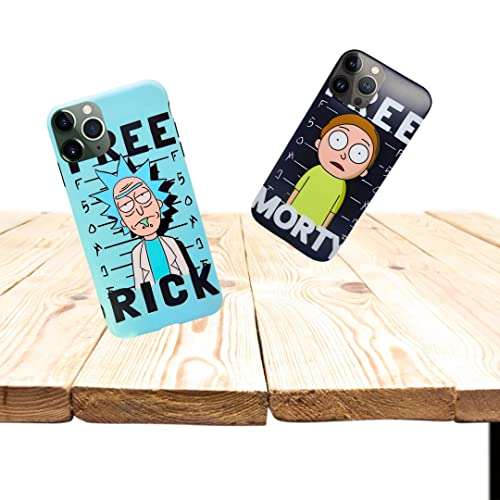 QuAngy Case for Apple iPhone – Colorful & Aesthetic Rick-Morty Cool Fun case with Cartoon Designs - 360 Protection -Bumper Shock Resistant - Wireless Charging Compatible (for 11 Pro Max, Free Rick) 6