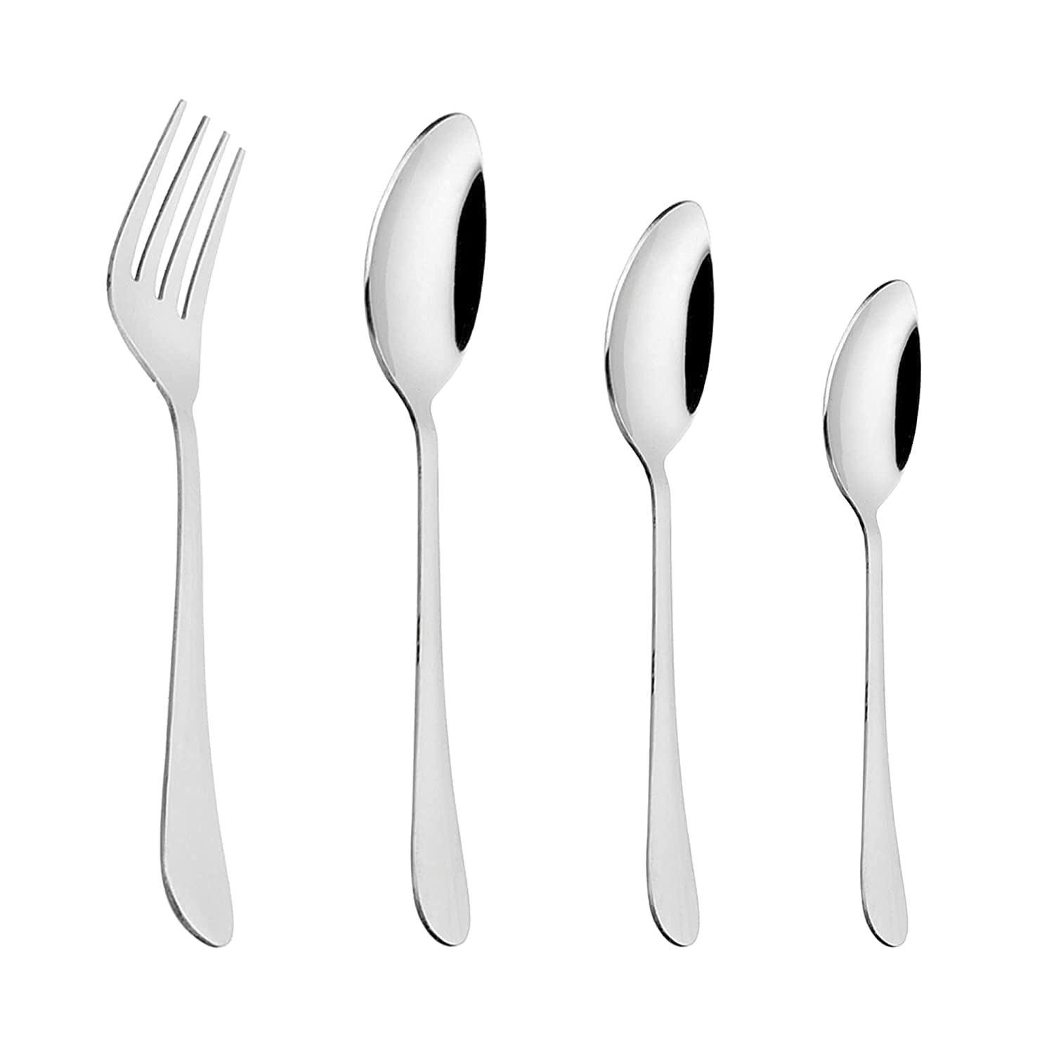 Sajani 24 pcs Stainless Steel Cutlery Set / Forks with Stand for Home & Kitchen / 6 Dinner Spoons / 6 Dinner Forks / 6 Dessert Spoons / and 6 Tea Spoons / Cutlery Set with Stand ( Silver ) 6