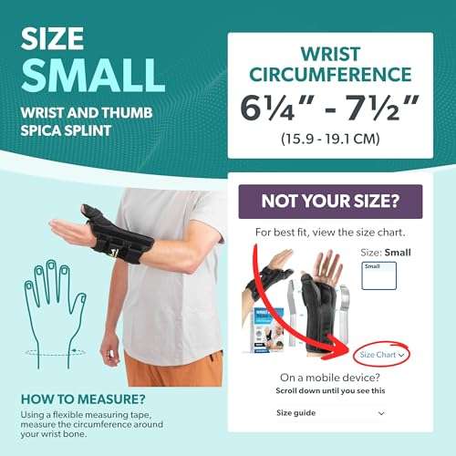 BraceAbility Wrist and Thumb Spica Splint - De Quervain's Tenosynovitis Long Forearm Cast Stabilizer for Tendonitis, Sprains, Thumb Brace for Arthritis Pain and Support - (S Right Hand) 2