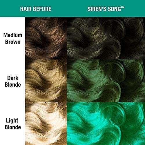 MANIC PANIC Classic Siren's Song Semi Permanent Hair Color - Neon Blue-Green Hair Dye for Women & Men That Lasts 4-6 Weeks - Vegan, Ammonia & Cruelty-Free - Create & Mix Custom Shades (4oz / 3pk) 4