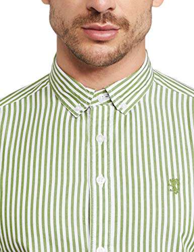 Red Tape Men's Striped Regular fit Casual Shirt (RSF8486A_Green L) 2