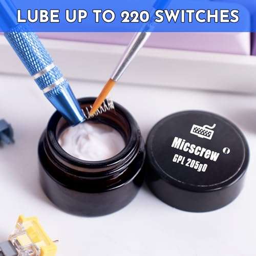 0.35 OZ GPL 205G0 for Mechanical Keyboard and Switches, GPL 205 G0 Lube with Nonvolatile, Noflammable Lubrication，Up to 220 Switches Can be Lubed, Grease Stored in Glass Bottle 6