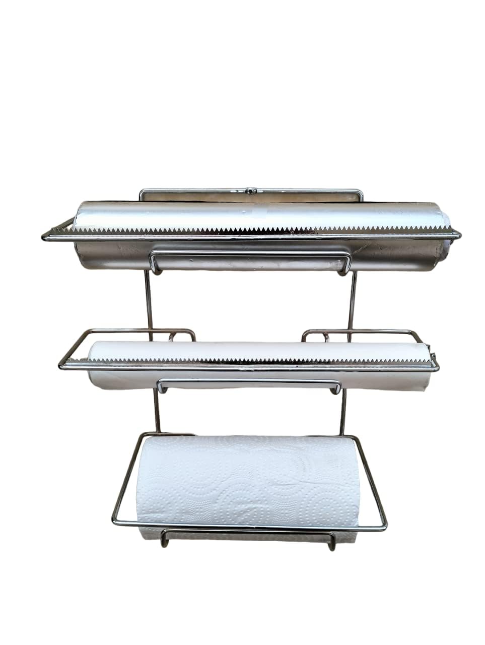 appeasy Triple Paper Roll Dispenser Holder Stand for Cling Film Wrap Aluminium Foil and Paper Roll 4