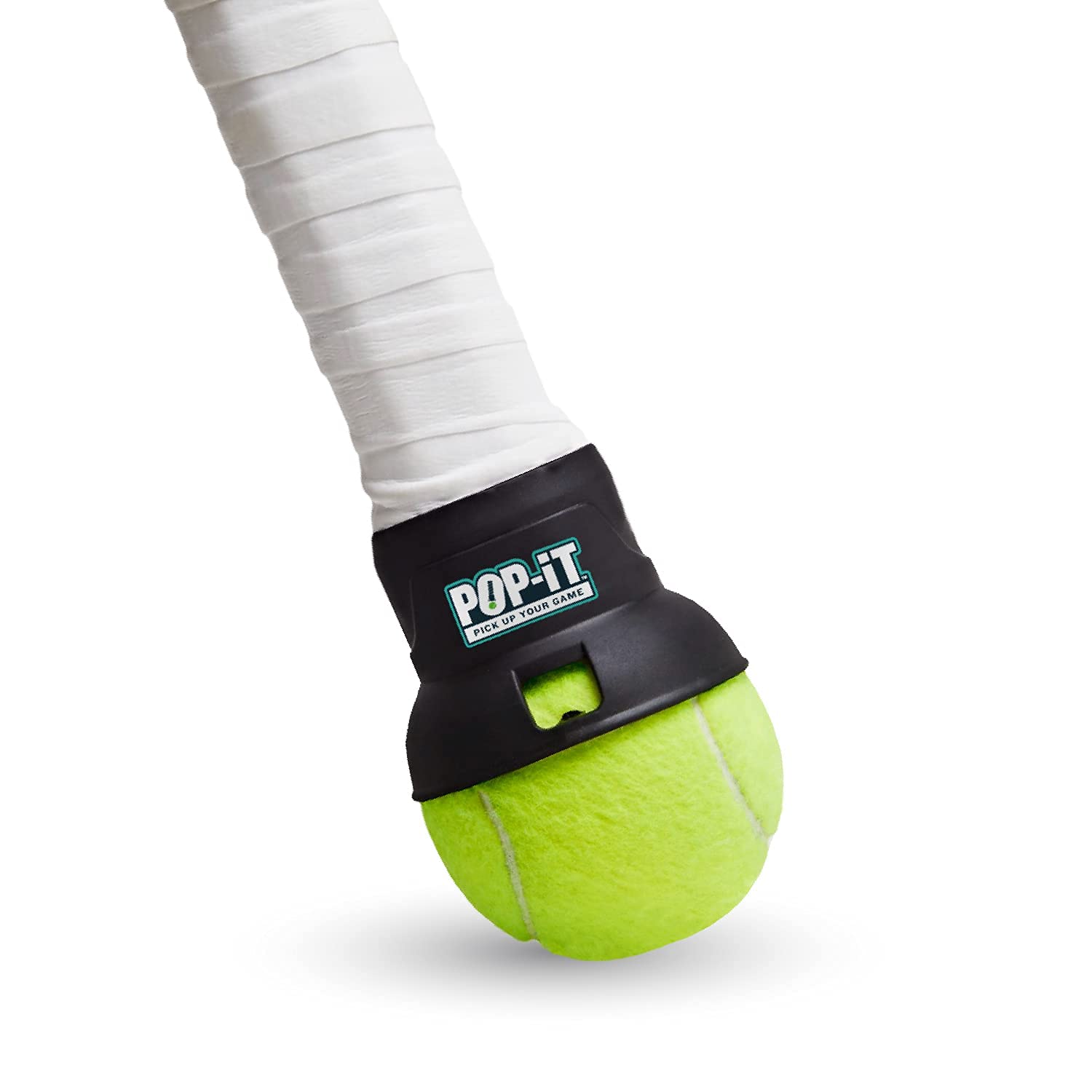 Pop-It Tennis Accessories | Tennis Equipment | Tennis Ball Picker for Racquet | Unisex Tennis Ball Holder | Grips Overgrip of The Racquet | Not Compatible with Pickleball Racquets (Pack of 2, Black) 1