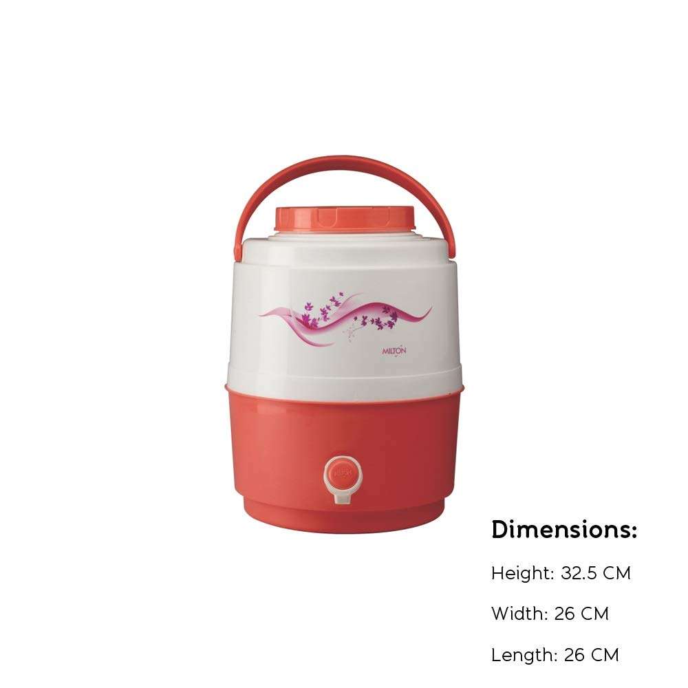 Milton Kool Musafir Insulated Plastic Water Jug, 7.5 Litre, Orange 4