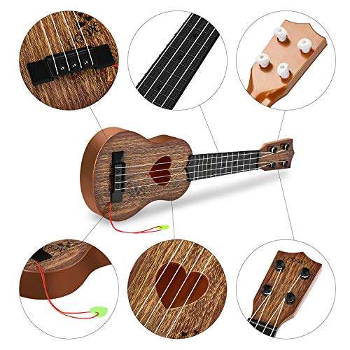 Hony Kids Toy Classical Ukulele Guitar Musical Instrument (Brown) 2