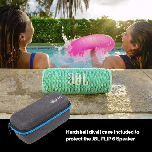 JBL Flip 6 (Gray) + Bundle with divvi! Protective Hardshell Case 2
