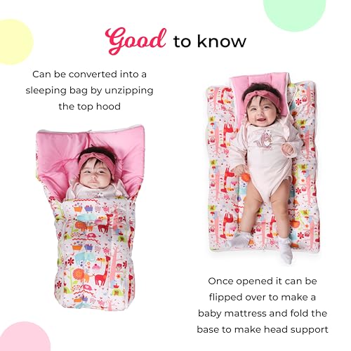 Neñolo Baby Carry Nest/C arry nest for Newborn Baby/Sleeping Bag & Carry Nest/Baby Carry Nest Bed/Age Upto 6 Months/Colour- [Pink] 5