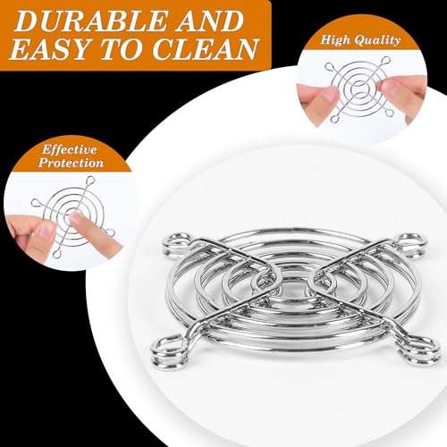 uxcell 2 Pcs Metal Wire Fan Grill Finger Guard Protect Fan Grills for 60mm PC Cooling Fan 3