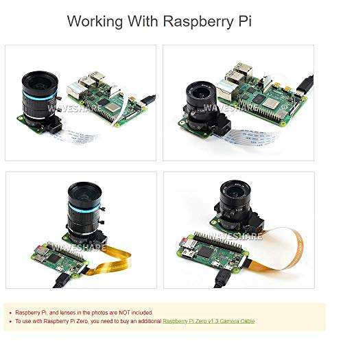 Raspberry Pi HQ Camera Module for Raspberry Pi 4 3 Model B, with 12.3MP IMX477 Sensor Supports C- and CS-Mount Lenses,High Resolution and Sensitivity,Alternative for Camera Module V2 5