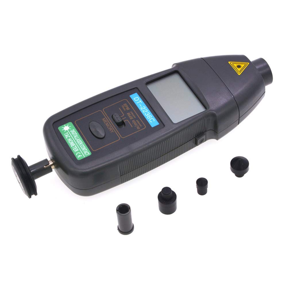 True Sense DT-2236C Contact and Non Contact 2 in 1 Digital Tachometer RPM Meter Rotation Speed Measurement RPM Measurer Non Magnetic 2.5~99999 Speed Meter Tester Photoelectric Speedometer 3