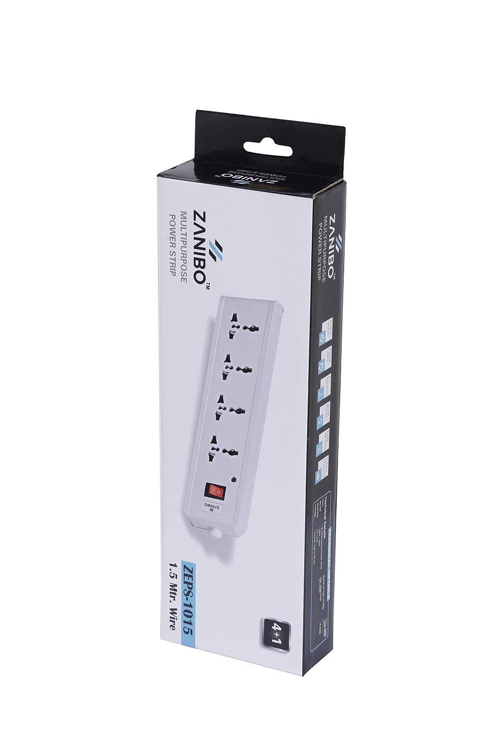 ZANIBO Multipurpose Power Strip 4+1 -(ZEPS-1015) A 3