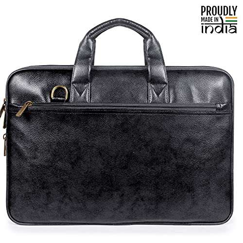 THE CLOWNFISH Unisex-Adult Jason Faux Leather Slim Expandable 15.6 Inch Laptop Messenger Bags Laptop Briefcase (Dark Brown) 4