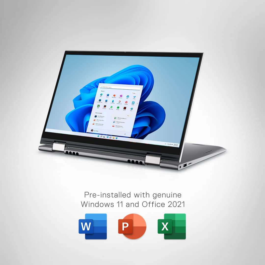 Dell New Inspiron 5410 2In1 Laptop Intel I3-1125G4, 8Gb, 256Gb Ssd, Windows 11 + Mso'21, 14 Inches (35.56 Cms) Touch Fhd 60Hz Display, Platinum Silver Color, Fpr + Backlit Kb (D560725Win9Se), 1.5Kgs 5