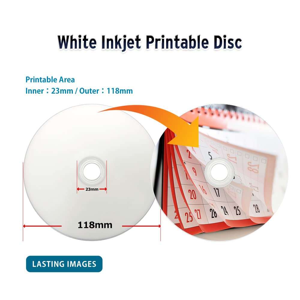 VINPOWER DIGITAL DIRECTSHIP Optical Quantum 8x DVD R DL Glossy White Inkjet Hub Printable Media 3