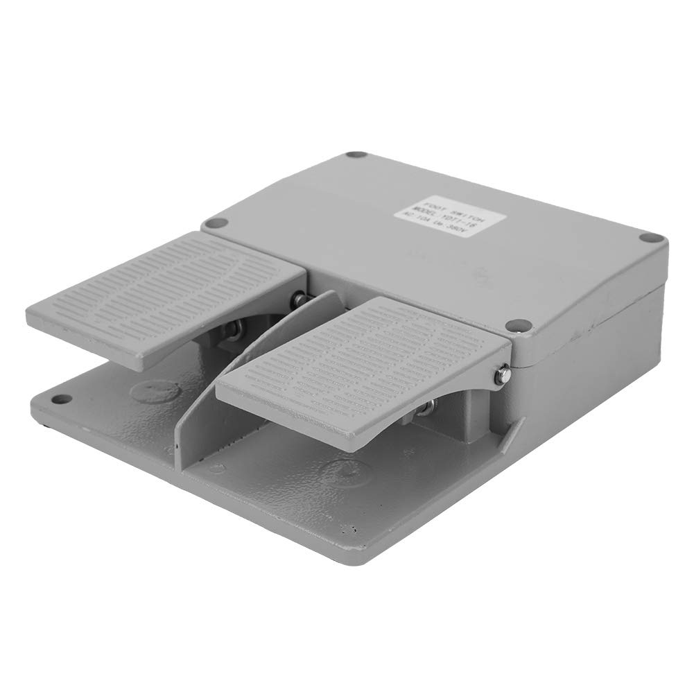 Foot Switch,Dual Foot Pedal Switch,Momentary Foot Operated Pedal Controller Power Switch 380VAC 10A, for lathes,Drills, Punching Machines, 2