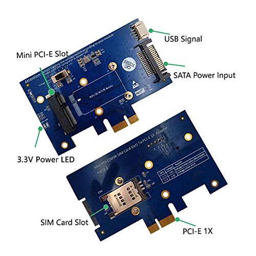PCIe WiFi Card, Dual Band PCIE Wi-Fi Adapter with Bluetooth 4.0 & SIM Card Slot, 802.11a/g/n/ac WiFi Adapter for Win10/8/7/2000/WinCE/Linux/iMAC 5