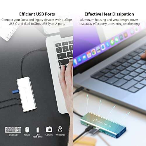 j5create USB4 8K Multi-Function Hub - 8K60/4K144 HDMI, 2.5G Ethernet, PD Charging, 10Gbps USB-A, 10Gbps USB-C Ports | Compatible with MacBook, Windows, Thunderbolt 3/4, and USB4 Devices (JCD403) 6