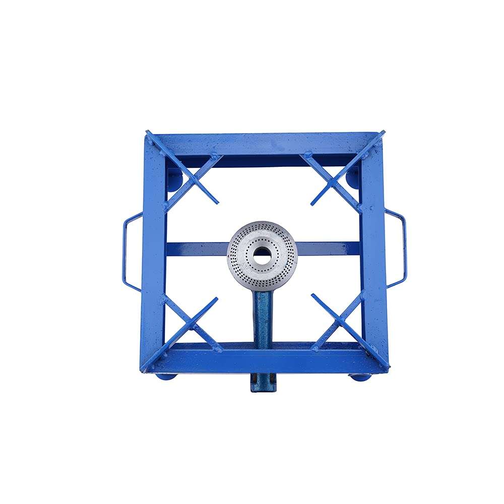 Primelife Single Burner Gas/Chulha Stove Gas for Cooking Indoor & Outdoor 10 Inch Square Blue Stave Gas Bhatti - Blue (MS 10) New 02 5