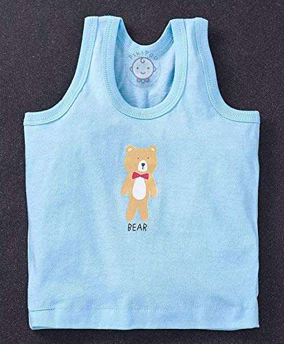PIKIPOO Kids Vest Baniyan Cotton Inner wear with Baby Boy's & Girl's Panties Set for Summer Wear Toddler Newborn Gift Set Sando/Bloomers/Briefs/Drawers/Trunks/Panty (12-18 Months, Blue) 4
