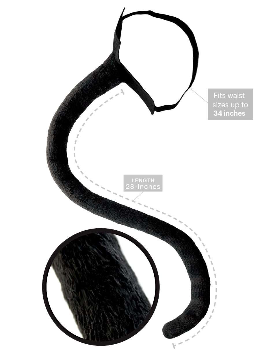 Black Cat Costume for Women, Halloween Masquerade Mask, Lace Ears, Gloves, Tail, Choker Necklace 4