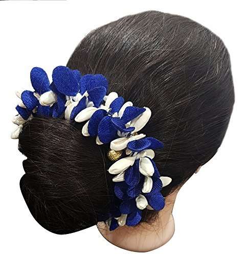 Inaaya Hair Decoration Hair Gajra For Hair, Hair Styling Gajra, Velvet Gajra, Blue, 20 Gram, Pack Of 1 3