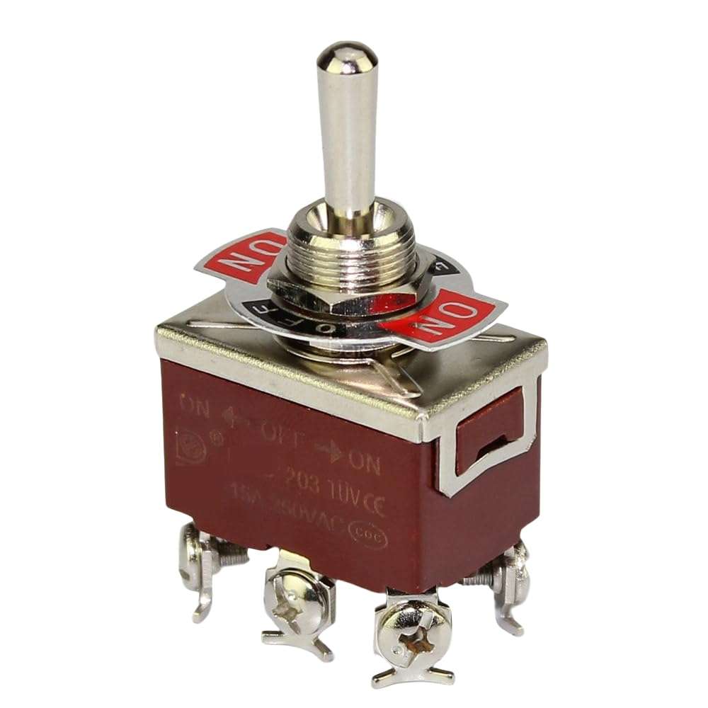 MODAXE Toggle Switch, 15A/250V AC, 6-Pin, 3-Position, Long-Life, for Automotive, Home Appliances, Industrial Control 1