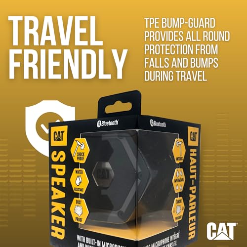 Cat Mini Bluetooth Speaker - Rugged, Heavy Duty, Portable, Wireless Outdoor Speakers | The Best Shock Proof, Dust Proof, & IP66 Water Resistant System. 6