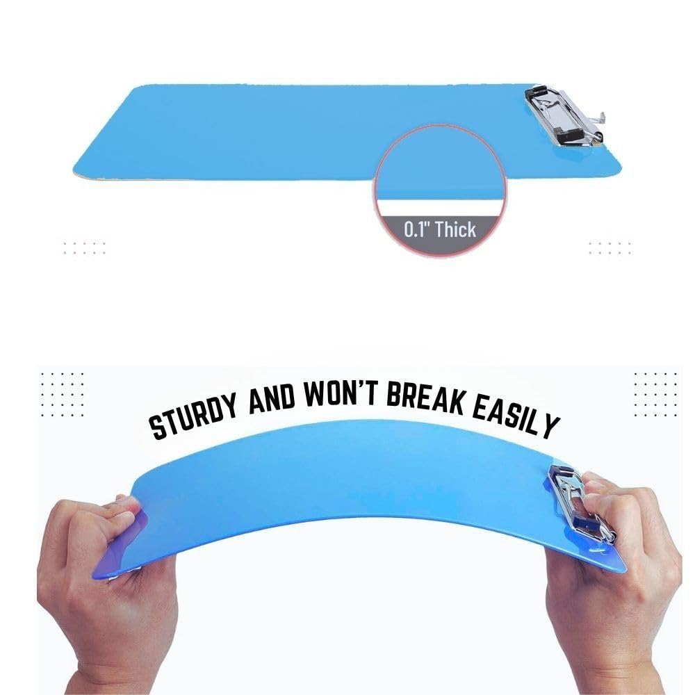 Bambalio Plastic 14 x 9.7 Clipboard Writing Pad Clipboards Drawing/Writing/Clipboard with Clip | Sturdy, Lightweight for Office, School, College (Blue) 5