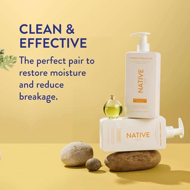 Native Shampoo and Conditioner Contain Naturally Derived Ingredients| All Hair Type Color & Treated, Fine to Dry Damaged, Sulfate & Dye Free - Almond & Shea Butter, 16.5 fl oz each (2 pack) 4