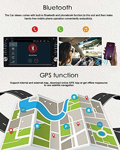 Double Din Car Stereo Car CD Player Bluetooth Android 10.0 GPS Navigation Indash Head Unit With FM/AM/RDS DSP Radio Support Wifi with Android Auto carplay Mirror Link Steering Wheel Control 5